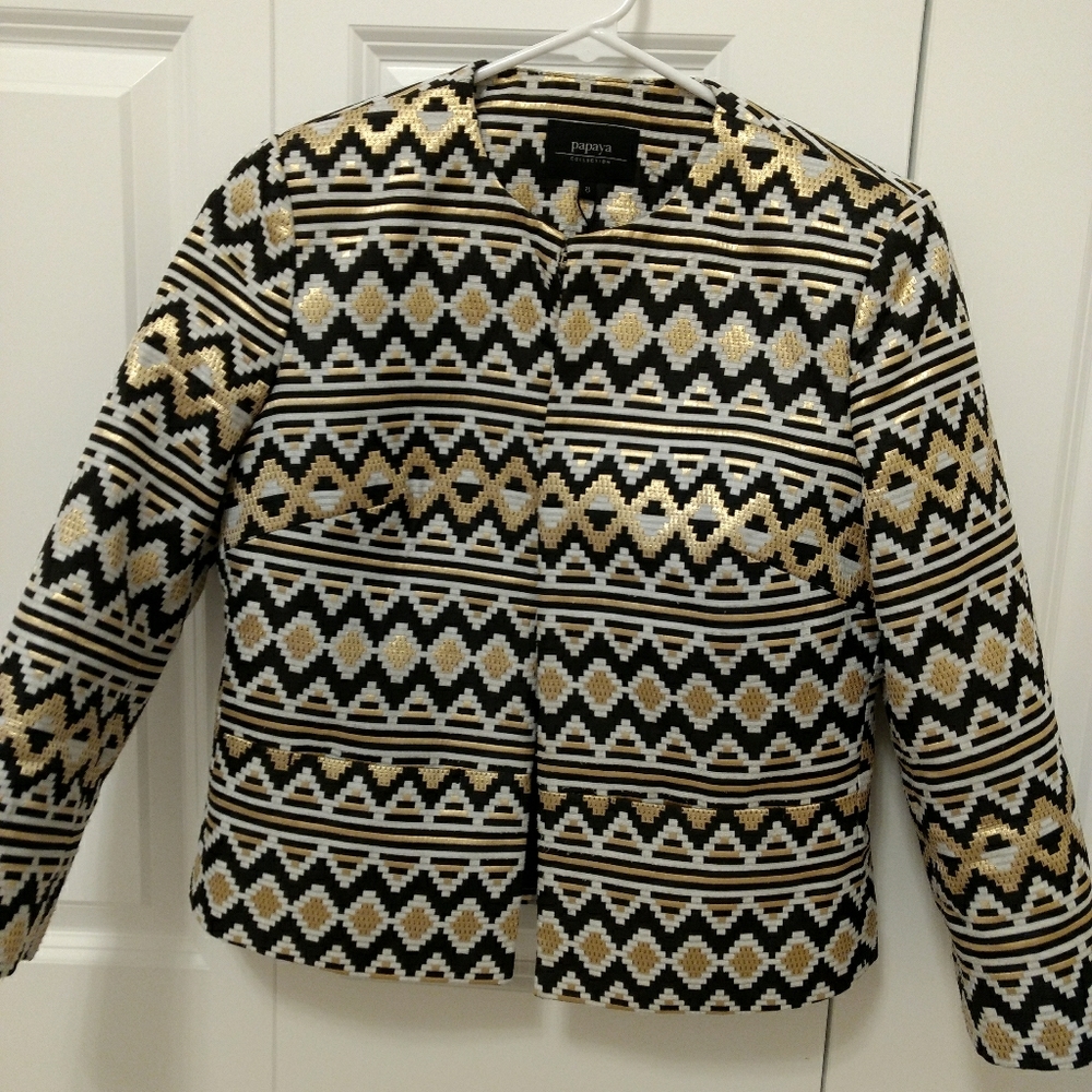 Women's Dress Blazer, Black and Gold.